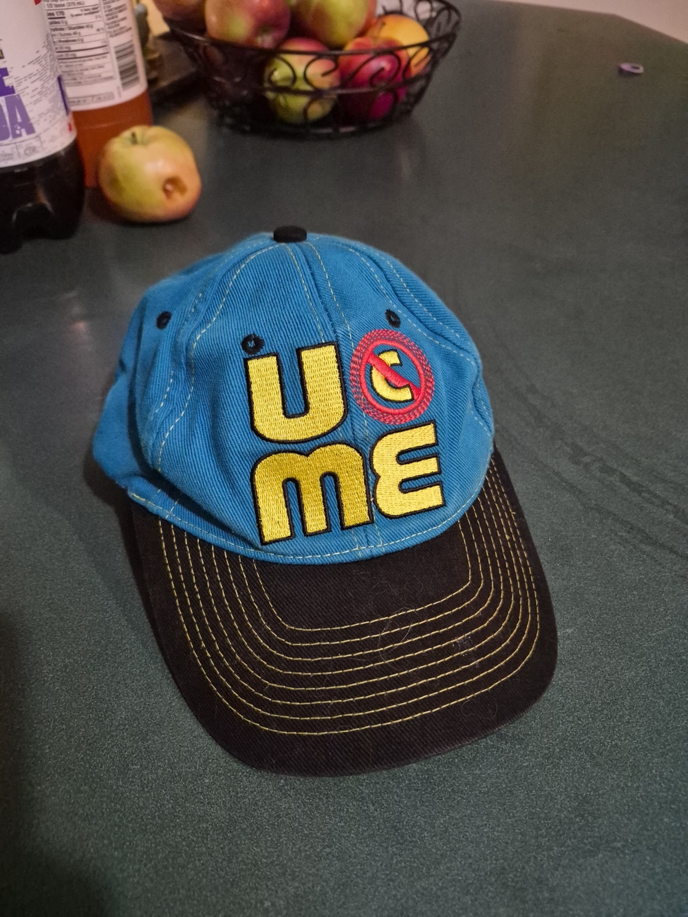 Blue and Black 'U C Me' Embroidered Baseball Cap